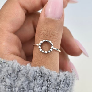 Open Circle Sterling Silver Ring, circle ring, thumb ring for women, 925 sterling silver, simple ring, silver open ring, women ring