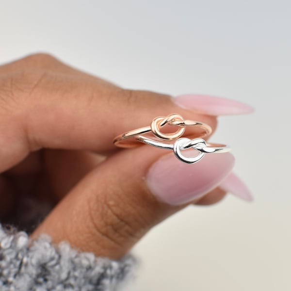 Love Knot Sterling Silver Ring, friendship ring, rings for women, gift for her, stacking ring, silver knot ring, infinity ring