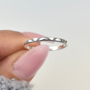 Tiny Stamped Sun Ring, dainty Sun ring, cute Sun ring, thumb ring for women, genuine silver rings, stackable silver bands, gifts