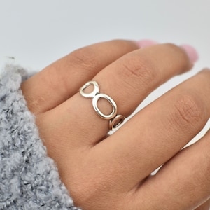 Silver Bubble Thumb Ring, sterling silver rings, thumb ring for women, open circle silver ring, bold silver rings, trendy rings for women image 2