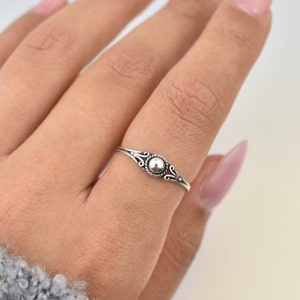 Tiny Silver Bali Ring, silver stacking rings, tarnish free rings, thumb rings for women, boho rings, 925 rings, anniversary gift
