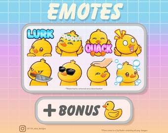 Cute Duckling / Baby Duck Chibi Emotes Bundle