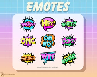 Comic Book Text Emote Bundle (Twitch/Discord)