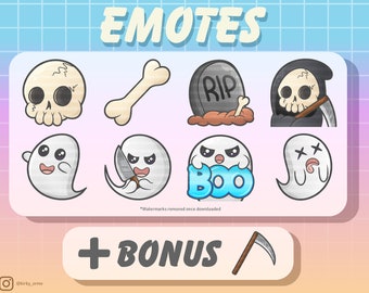 Cute Chibi Spooky/Ghost Emote Bundle (Twitch/Discord)
