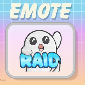 Cute Chibi Ghost Emote Raid (Twitch/Discord)