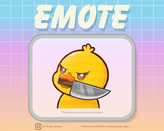 Cute Chibi Duck with Knife Emote (Twitch/Discord)