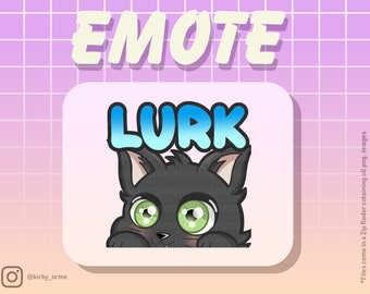 Cute Chibi Kitten Emote Lurk (Twitch/Discord)