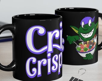 Crit Crispies Dice Goblin Mug (Black)