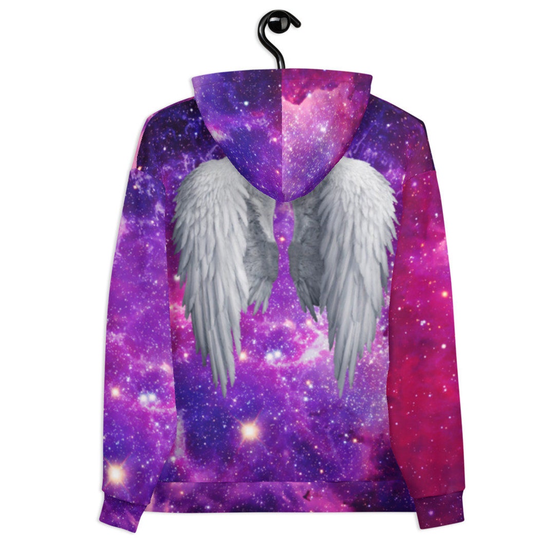 Unisex Hoodie Galaxy Print Hoodie Dope Galaxy Print Angel Wing Back - Etsy