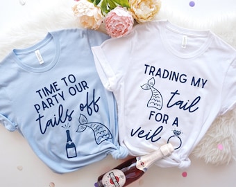 Mermaid Bachelorette Party, Last Splash Bachelorette Party, Mermaid Bride Shirt, Mermaid Bachelorette Shirts, Trading My Tail For A Veil