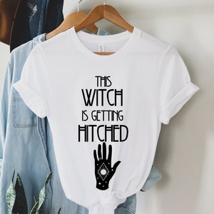 Witchy Bride Shirt, Witch Wedding, This Witch Is Getting Hitched Shirt, Celestial Bride, Bride Tarot Card, Witchy Bridal Shower