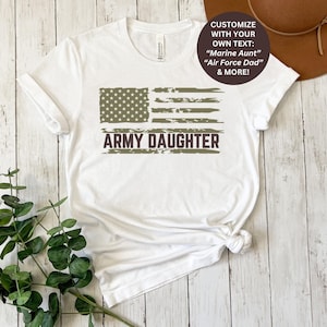 Chemise de famille militaire personnalisée, T-shirts de famille militaire fiers, Chemise de déploiement, Cadeau de remise des diplômes militaires, Cadeau militaire personnalisé, Sœur de l&#39;armée