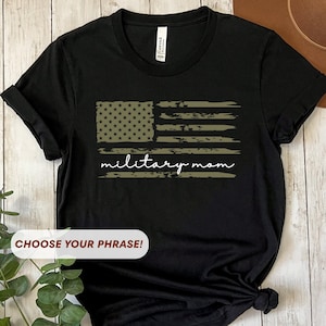 Custom Military Family Shirt, Military Mom Tshirt, Deployment Gift, Bootcamp Shirt, Family Day Tshirt, Personalized Military Retirement Gift Black