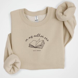 Sweat-shirt personnalisé à l'époque de mon auteur pour auteur, sweat-shirt cadeau pour écrivain, col rond d'auteur publié, cadeaux pour vêtements d'auteur