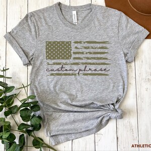 Custom Military Family Shirt, Military Mom Tshirt, Deployment Gift, Bootcamp Shirt, Family Day Tshirt, Personalized Military Retirement Gift Athletic Heather