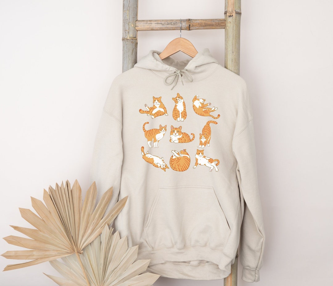 Cute Orange Cat Hoodie, Orange Cat Sweatshirt, Orange Cat Shirt, Orange ...