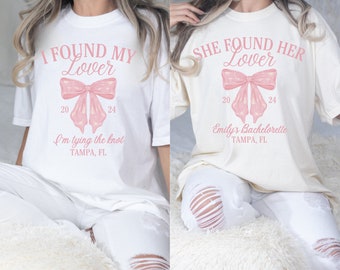 She Found Her Lover Bachelorette Party, Coquette Bachelorette Shirts, Comfort Colors Shirts, I Found My Lover Theme, Bow Bachelorette Shirt