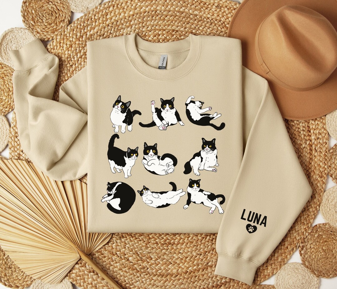 Black Cat Causal Full Sleeves Printed Set