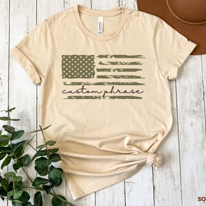 Custom Military Family Shirt, Military Mom Tshirt, Deployment Gift, Bootcamp Shirt, Family Day Tshirt, Personalized Military Retirement Gift Soft Cream