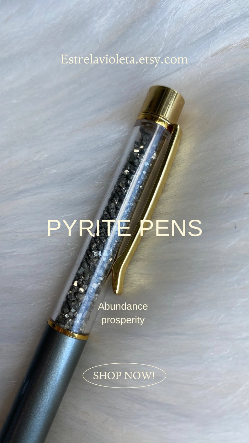 Pyritre Pen Pyrite Crystal Filled Pen: Abundance Gift - Etsy