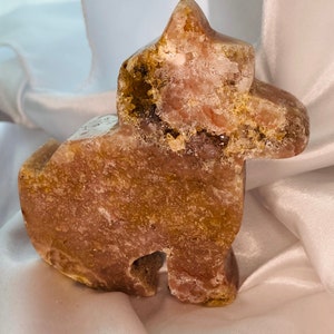 Sparkly Pink Amethyst Druzy Dog – Grade A Crystal Figurine