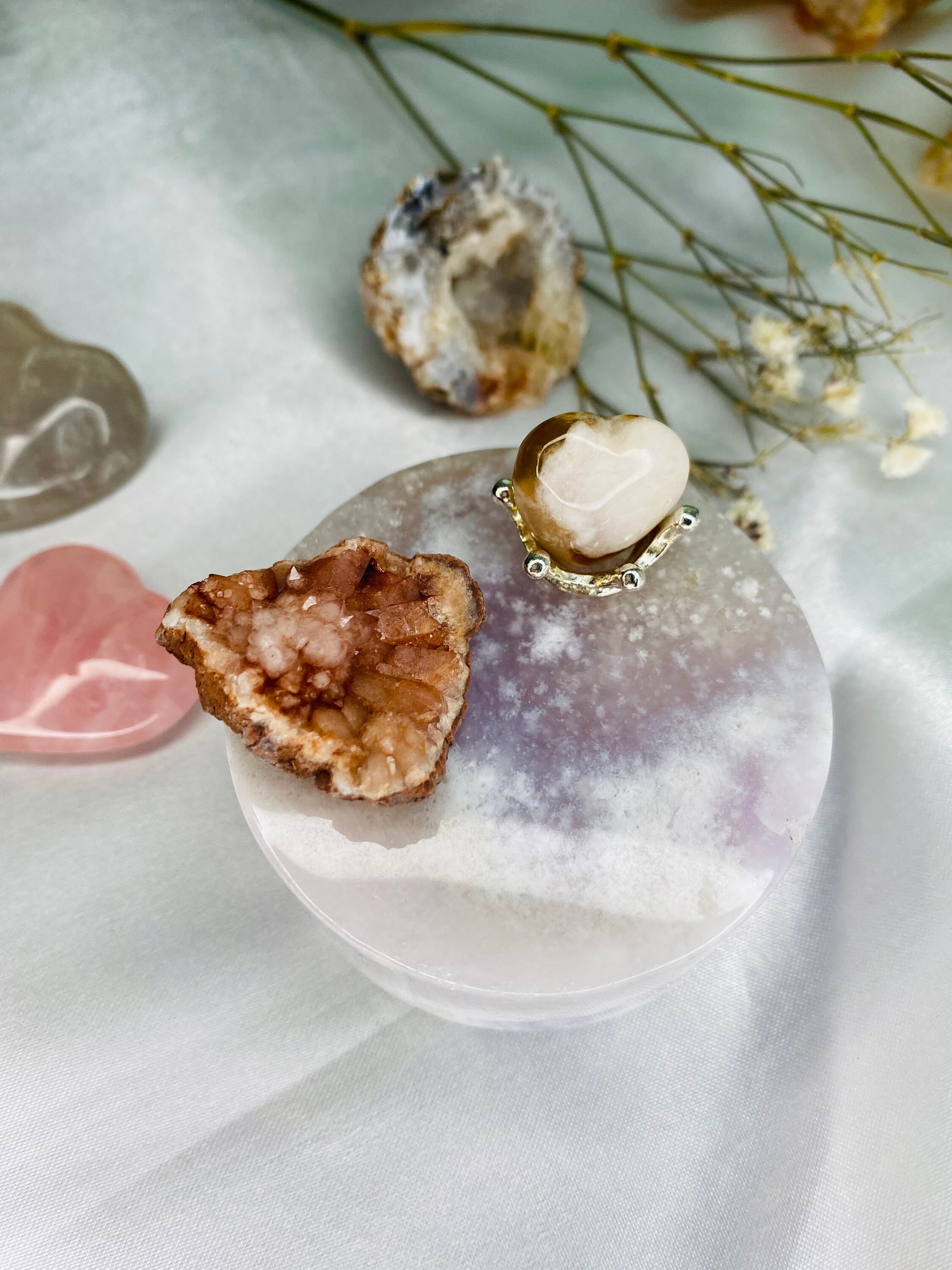 夢のような花瑪瑙アメジストディスクスタンドプレート - Etsy 日本