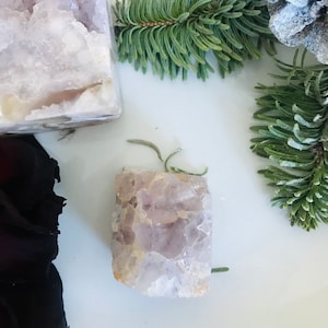 Rare pink amethyst in flower agate quartz druzy free form