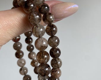 Pulsera de cuarzo rutilado de cobre: inclusiones de hierro de Brasil
