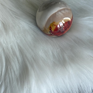 Stunning grounding balance crystal mookaite sphere + creativity *gift 5.1cm pastel red white moody dendrict