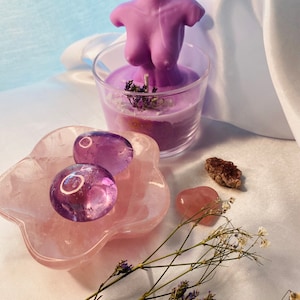 Beautiful a grade flashy rose quartz bowl flower dish Madagascar rose quartz