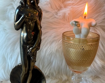 Estatua de Venus antigua con acabado en bronce Art Nouveau: adorno decorativo para el hogar, diosa del amor Afrodita
