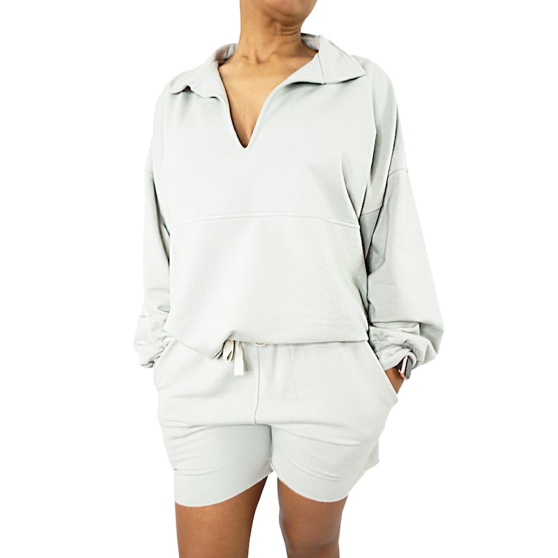 bamboo fleece short set women's sweatsuit tracksuit image 7