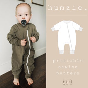 modello di cucito humzie per neonati, bambini piccoli e bambini / modello digitale stampabile