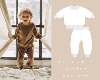 sweatsuit for baby, toddler and kids | digital sewing printable pattern