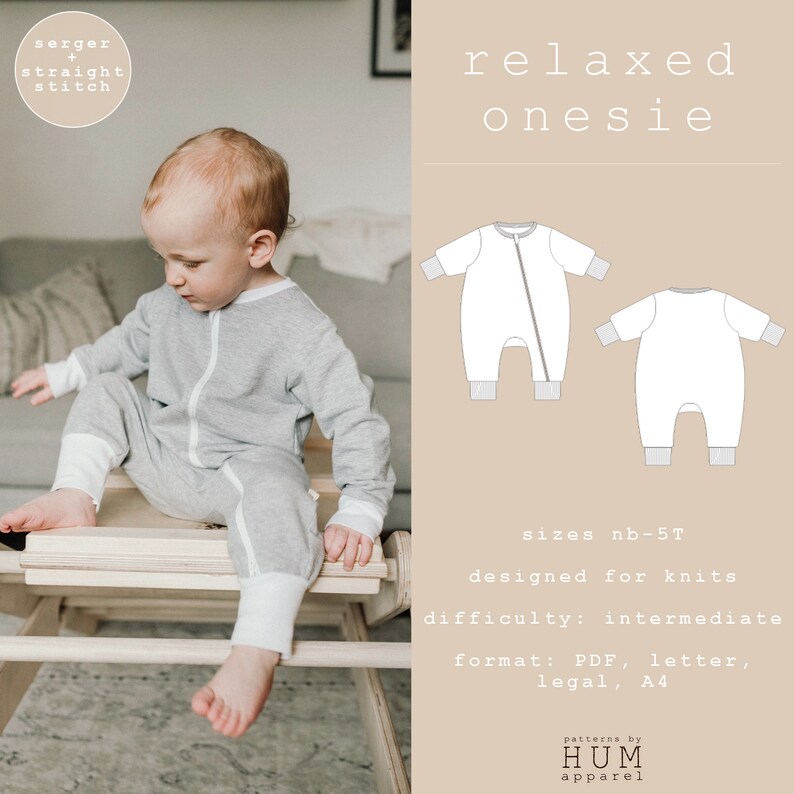 Onesie Sewing Pattern for Baby Toddler and Kids Etsy