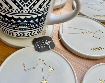 Zodiac sign coaster | Star constellation | Trinket tray | Personalized Gift | Boho Home Decor