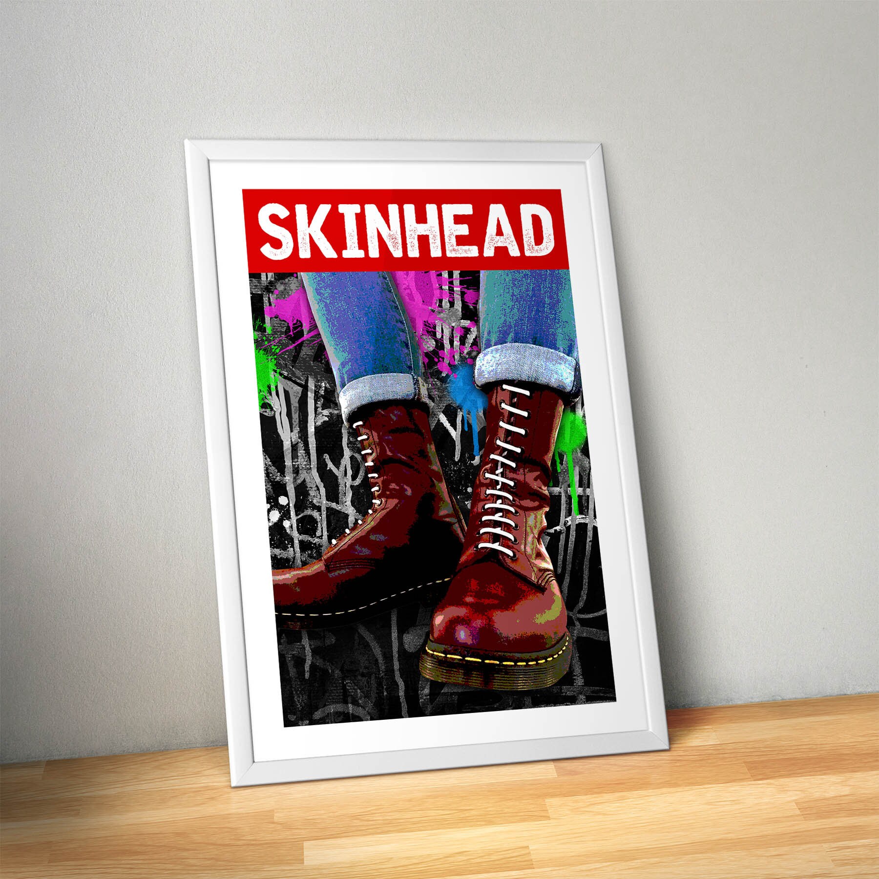 Skinhead Boots Art Print Skinheads Poster Punk Ska Reggae Oi Oi Artwork