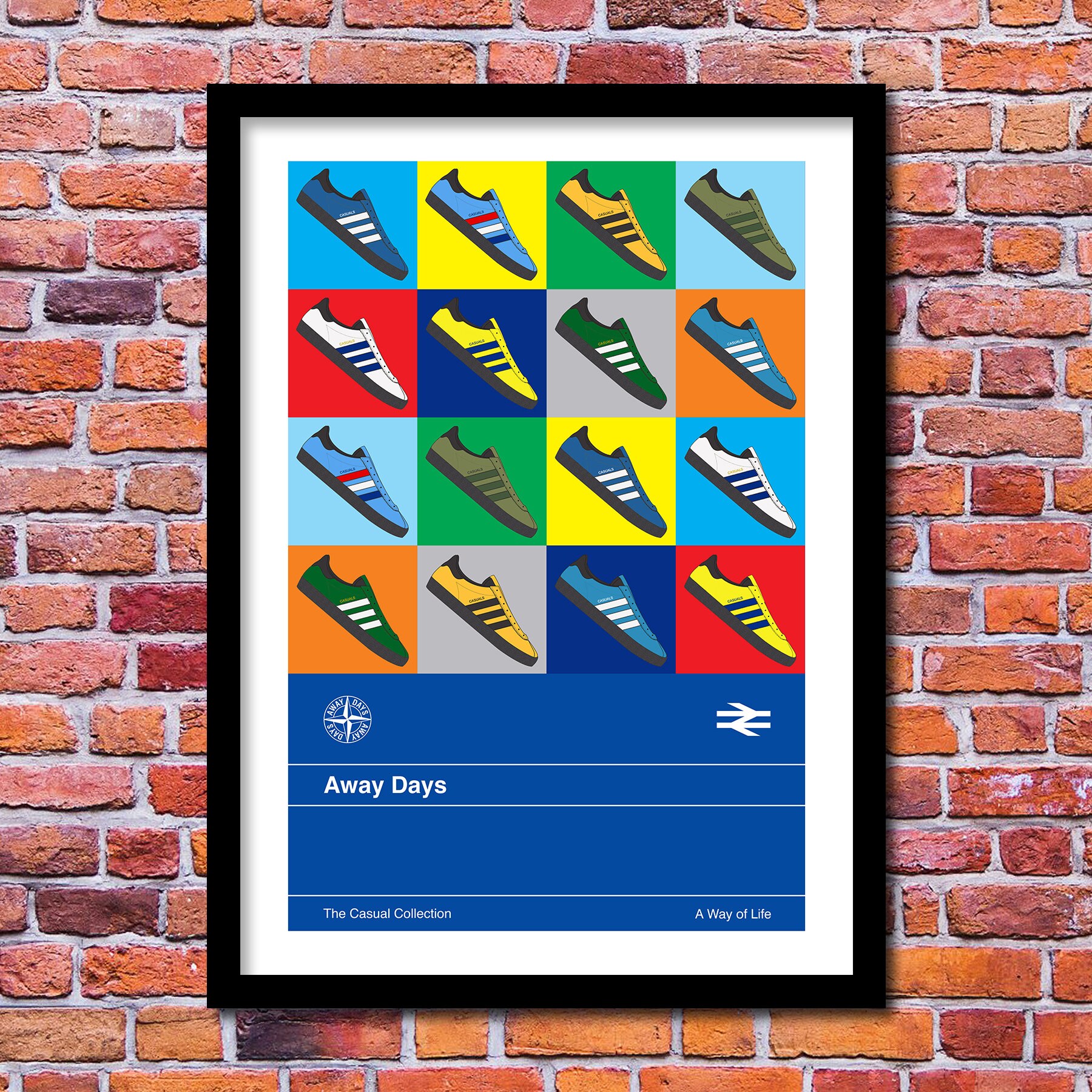 Away Days Collection Art Print Football Casuals Trainers Etsy