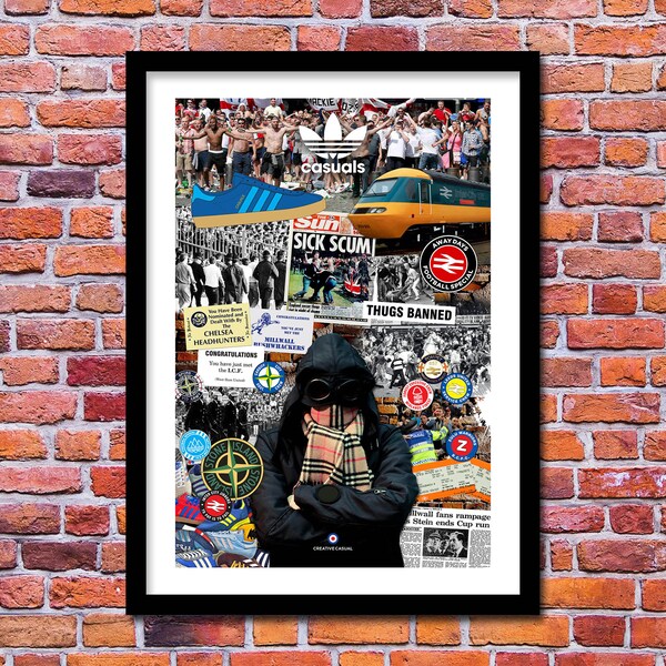 Football Casuals Art Print - Hooligans Collage Poster - Away Days