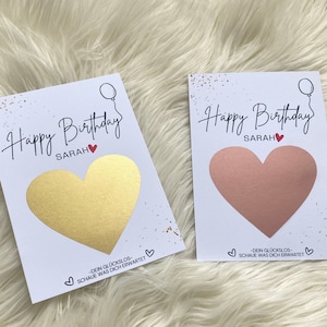 Happy Birthday Rubbelkarte, Rubbelgutschein zum Geburtstag Gutschein Personalisiert, Geschenkidee, Geschenkkarte, Rubbel Gutschein