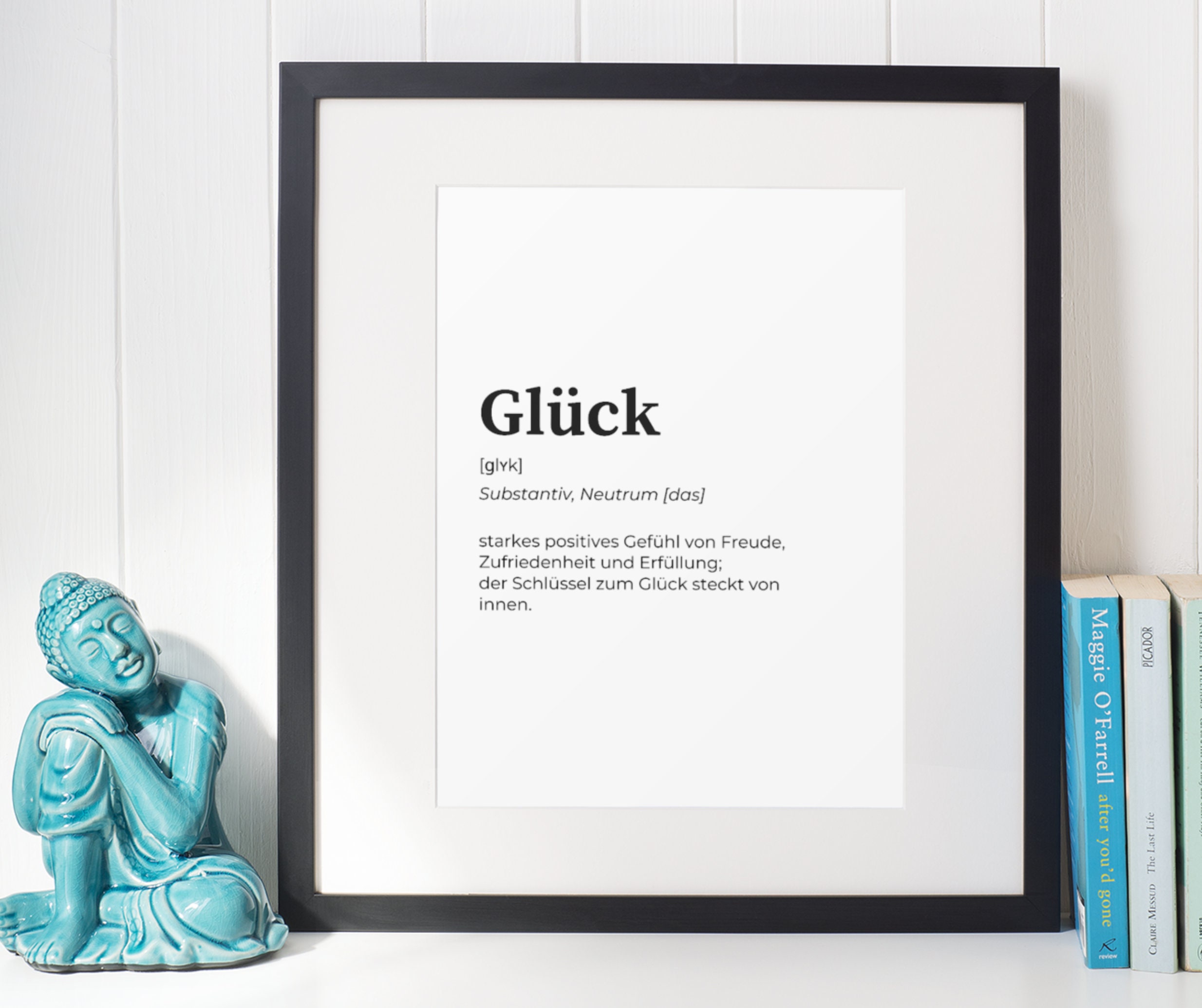 Definition Glück Poster Print, Wandbild, Spruch, Kunstdruck, Deko