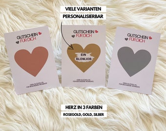 Rubbelkarte, Gutschein der besonderen Art, Erotik, Geschenk, Valentinstag, Geschenkidee Mann, Freund, Jahrestag, Geburtstag, Blowjob, Doggy