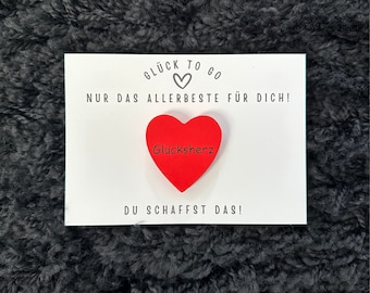 Glücksbringer, Glücksherz inkl. Postkarte, Glück to Go, Geschenk Idee