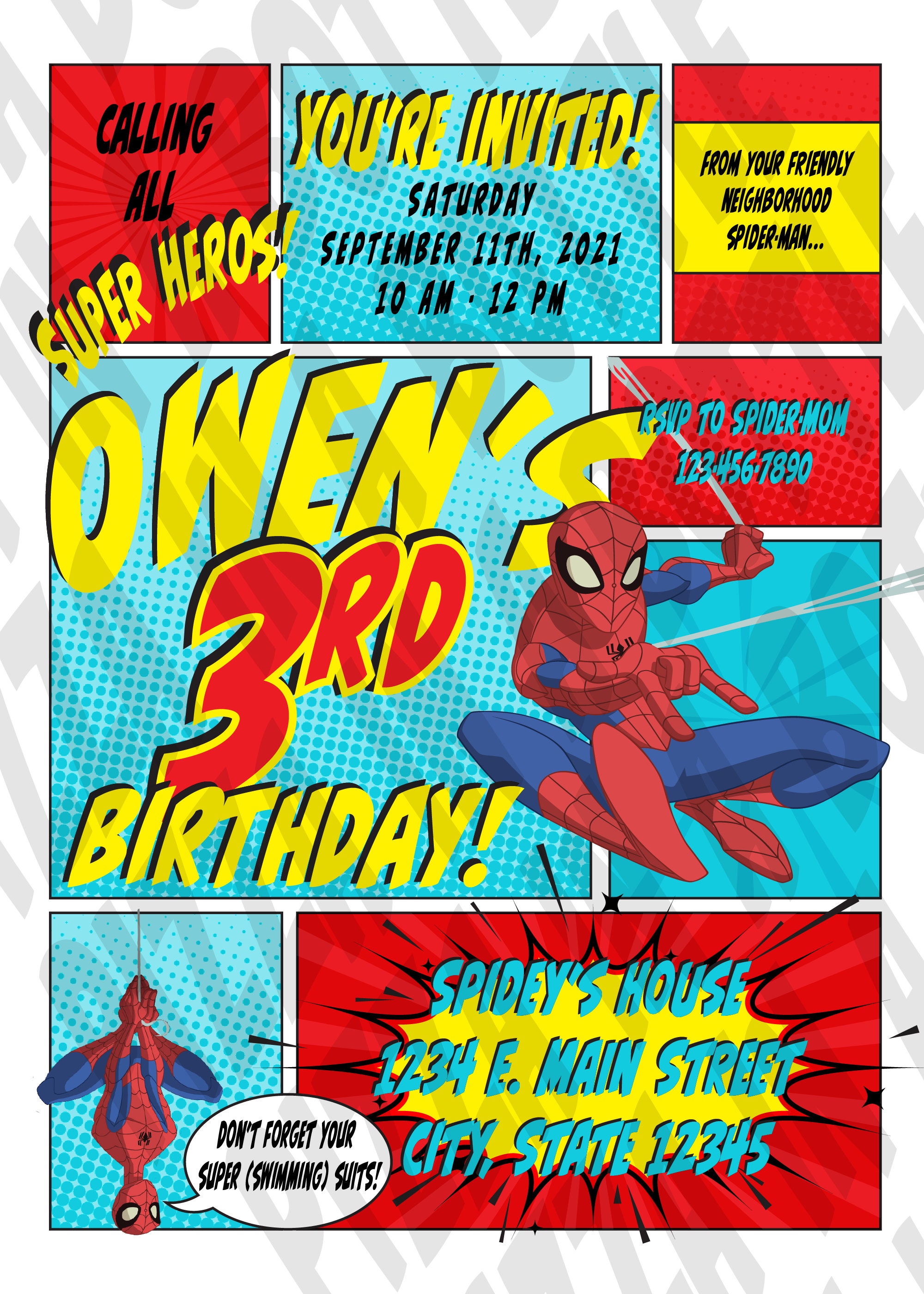 Spiderman Geburtstagskarte DIGITAL Etsy