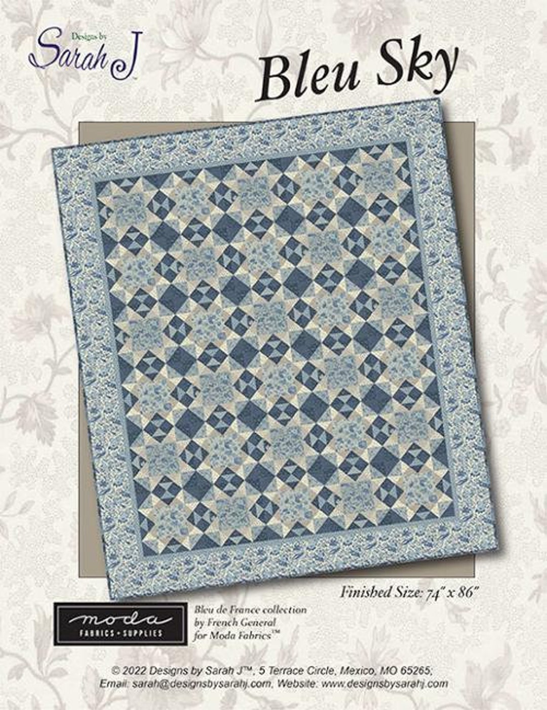 Bleu Sky Quilt Kit Featuring Bleu De France by French General Etsy