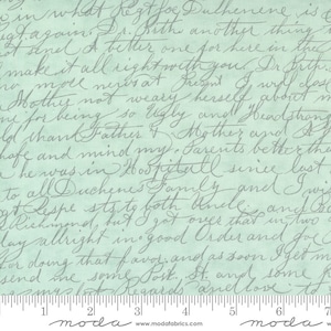 Collections for a Cause Etchings Aqua Words Text and Words Script by Marcus for Moda 44337 12