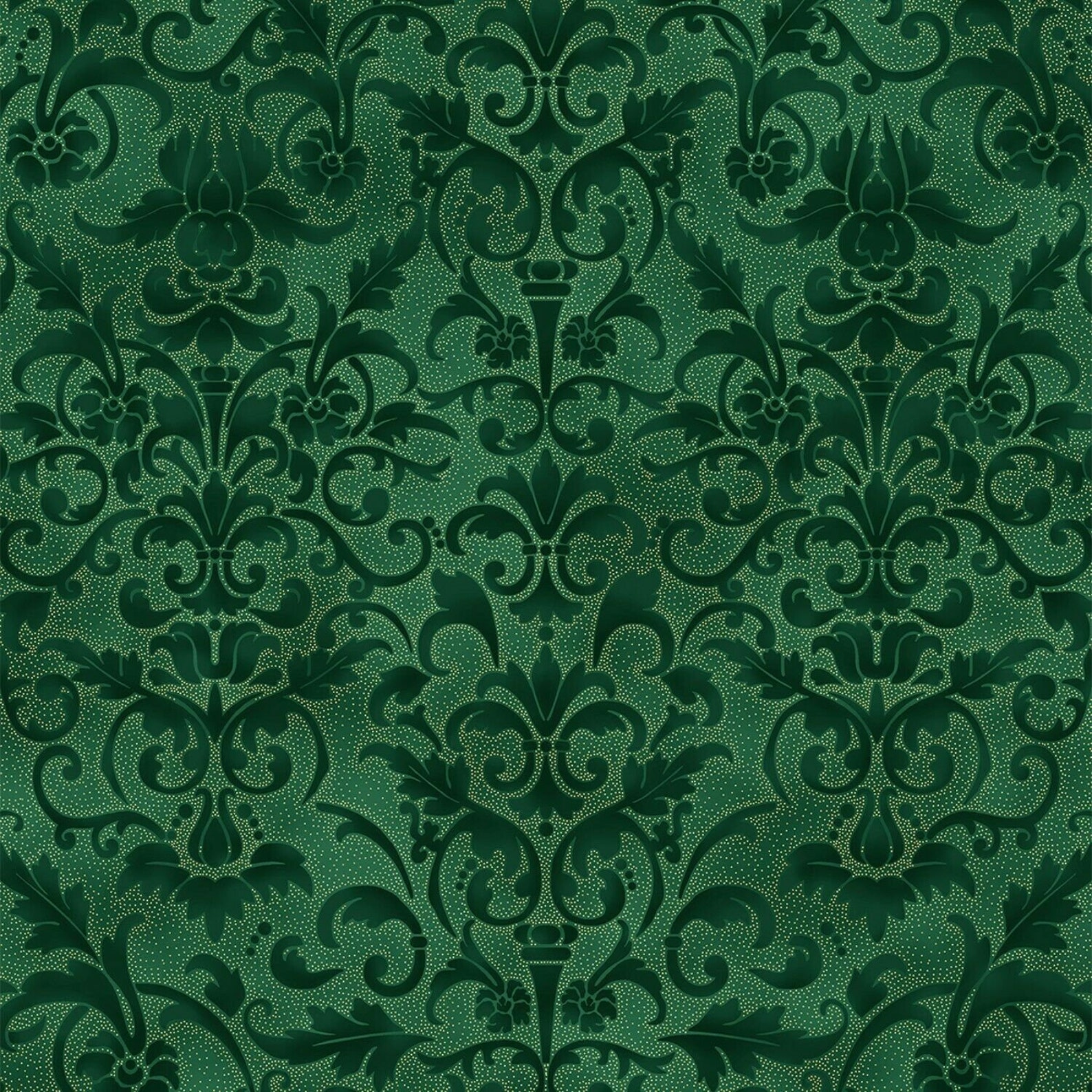 Hunter Green Damask w / Gold Metallic Joyful Traditions par Etsy