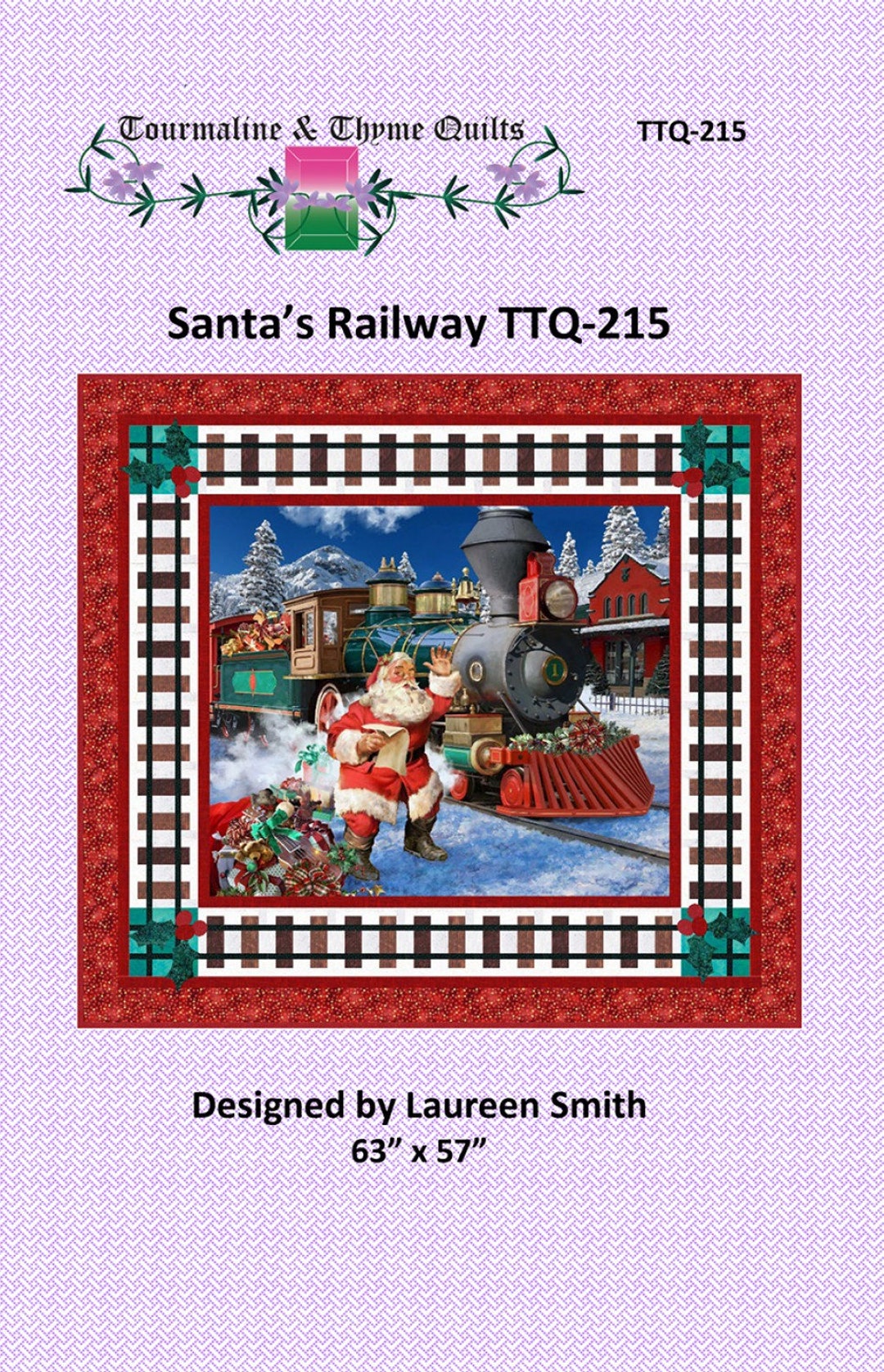 Santa's Railway Quilt Kit Featuring Hoffman Fabrics 63 X 57 Etsy
