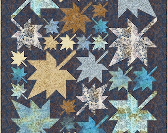Couette Queen Size 93x93 - Tissu Hoffman "Champs De Blé Batik" - Haut Et Reliure Inclus