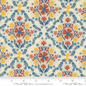 Cadence Jasmine Damask Cream by Crystal Manning for Moda